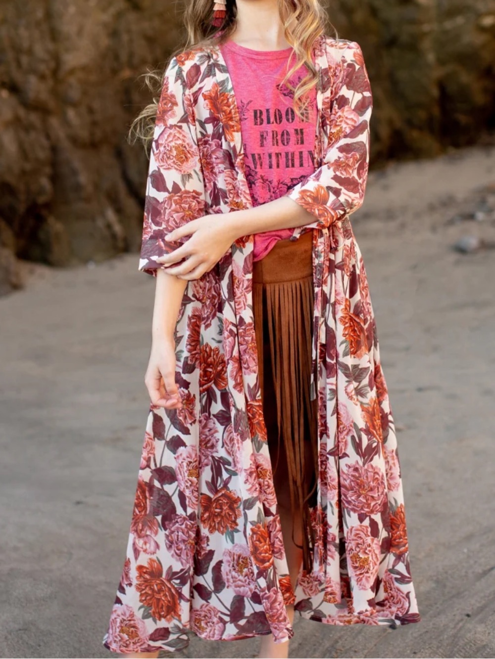 NWT Joy Follie Katherine Floral Duster